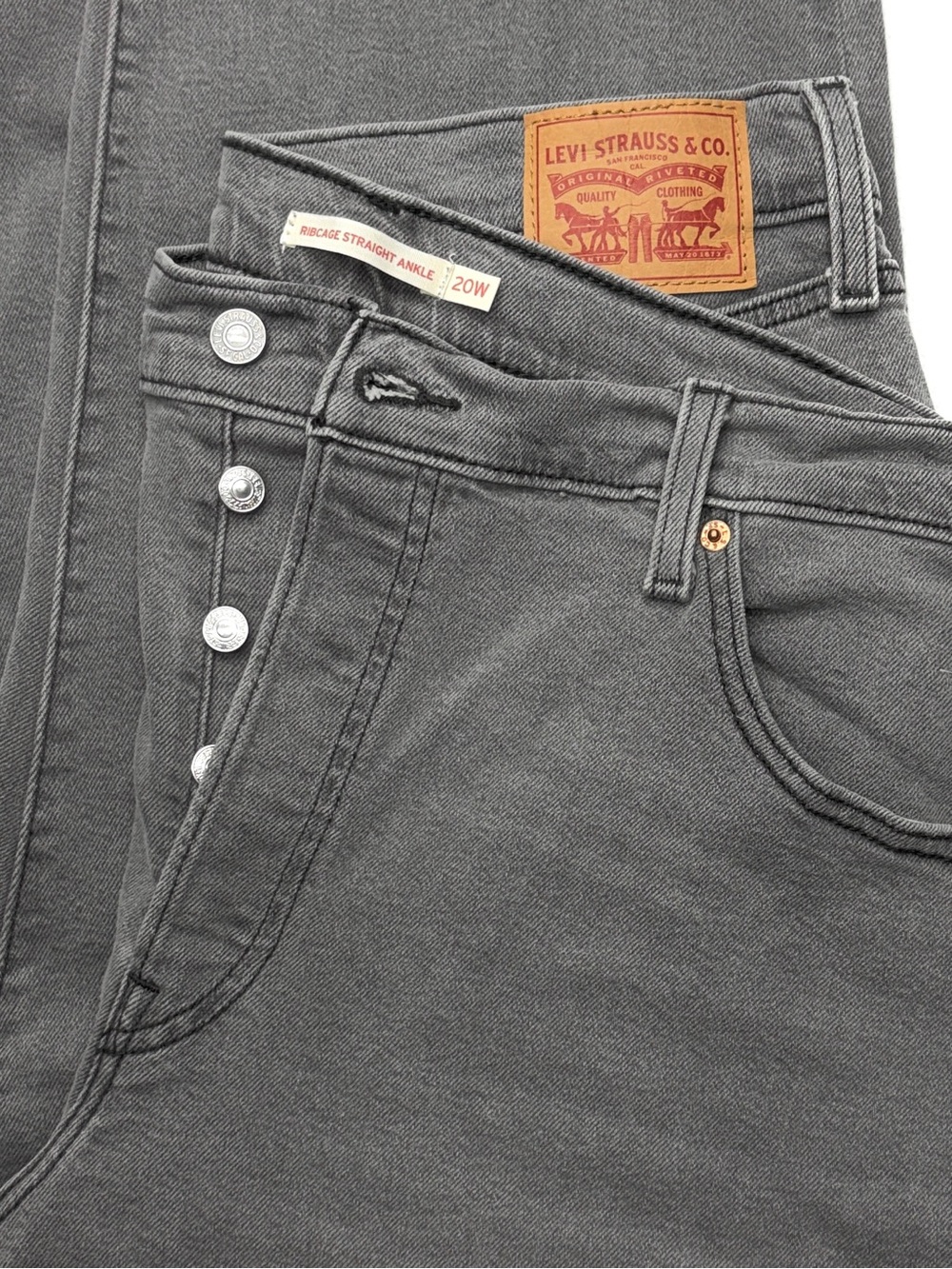 Levi's Women's Gray Straight Ankle Jeans